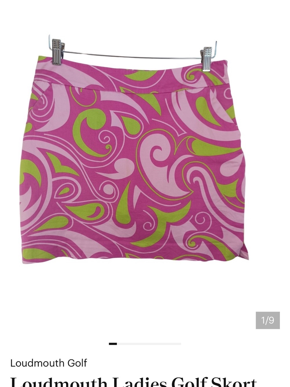 Loudmouth Golf Pink & Green Mini Skirt- Cotton Candy